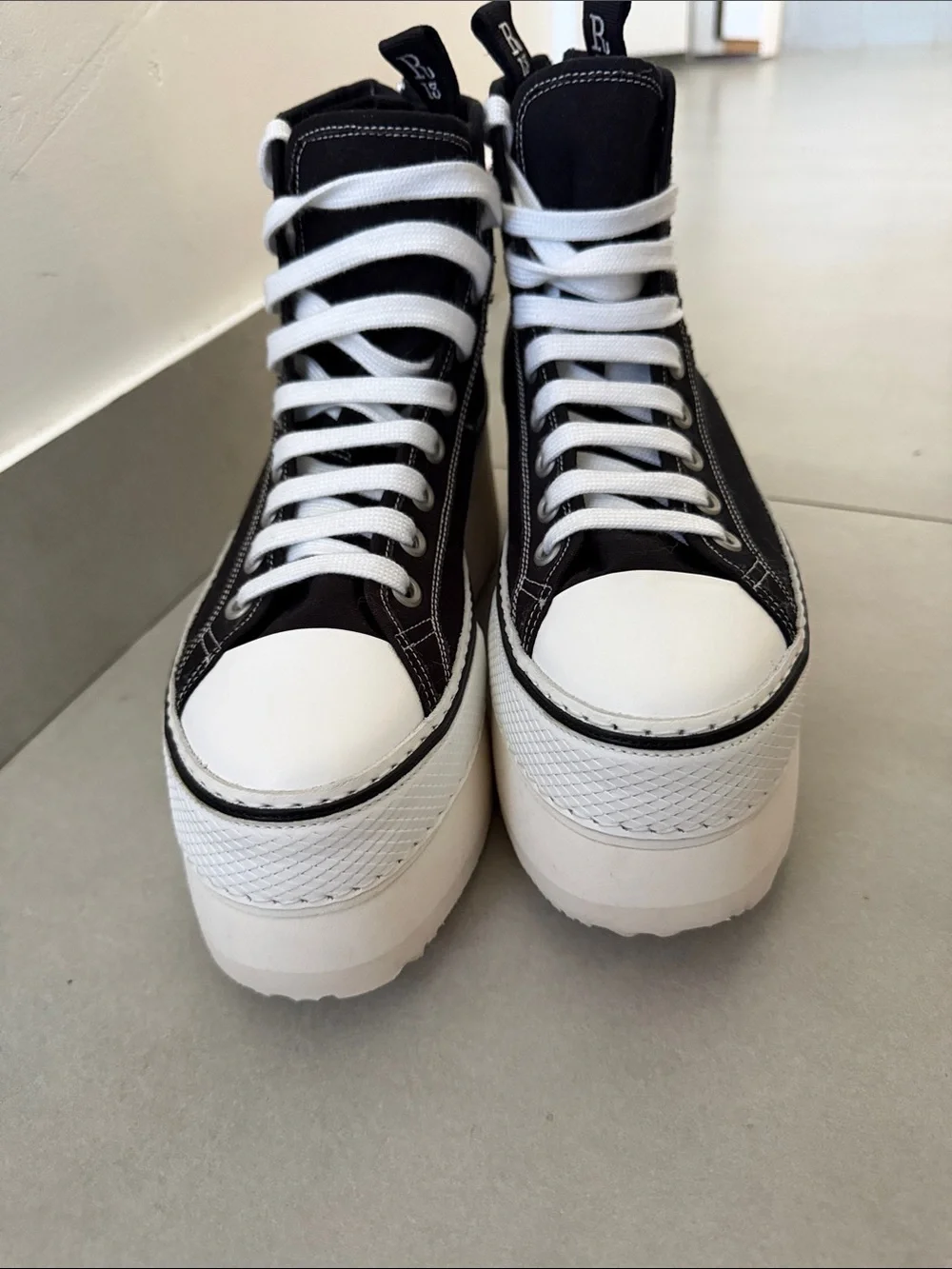 R13 Black Courtney Platform Sneakers 39 us9